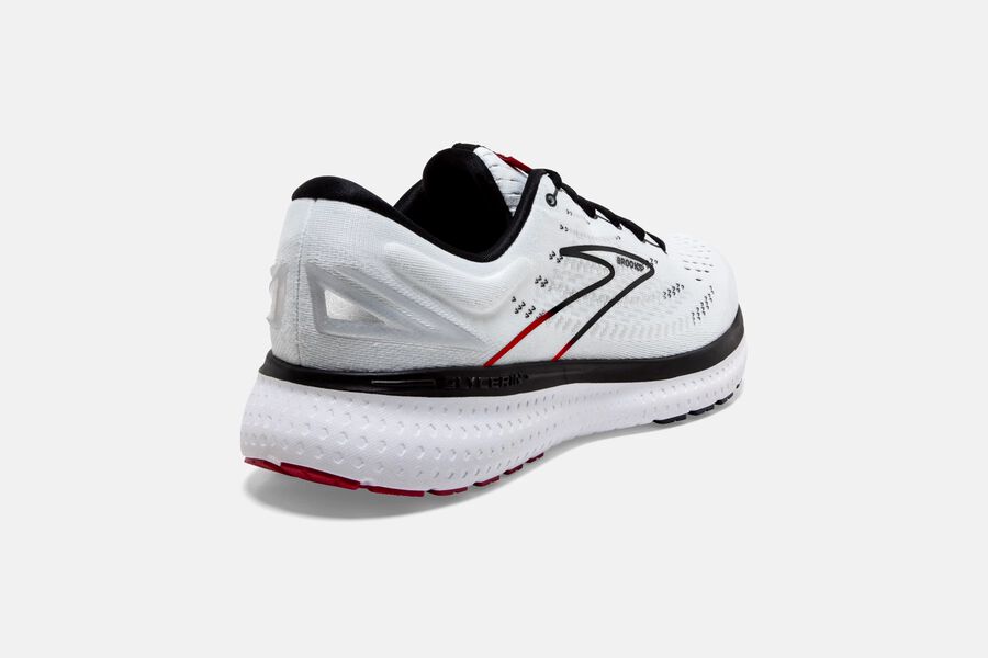 Glycerin 19 Road Brooks Running Shoes NZ Mens - White/Black/Red - ORUKQB-831